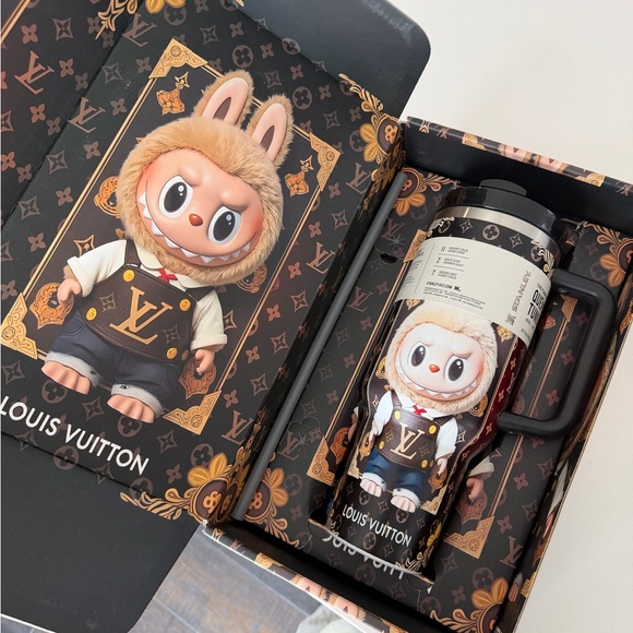 LV Black and Gold Labubu Stanley Collab Travel Tumbler - Picture 2 of 3